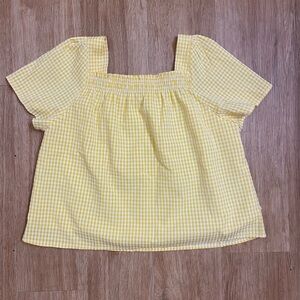 Copper Key Yellow Gingham Blouse